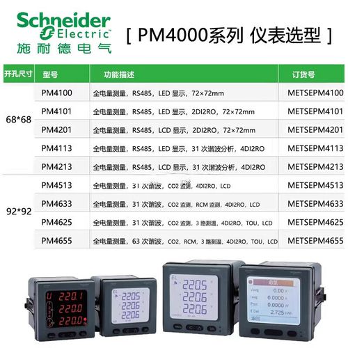 施耐德電力儀表pm4100 電能電流電壓